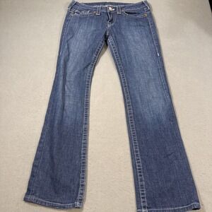 JEANS BOOT CUT True Religion Women 30 Hi Rise Denim Flap Pockets USA Y2K